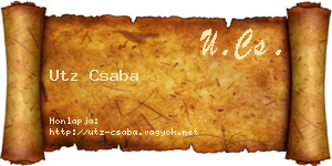 Utz Csaba névjegykártya